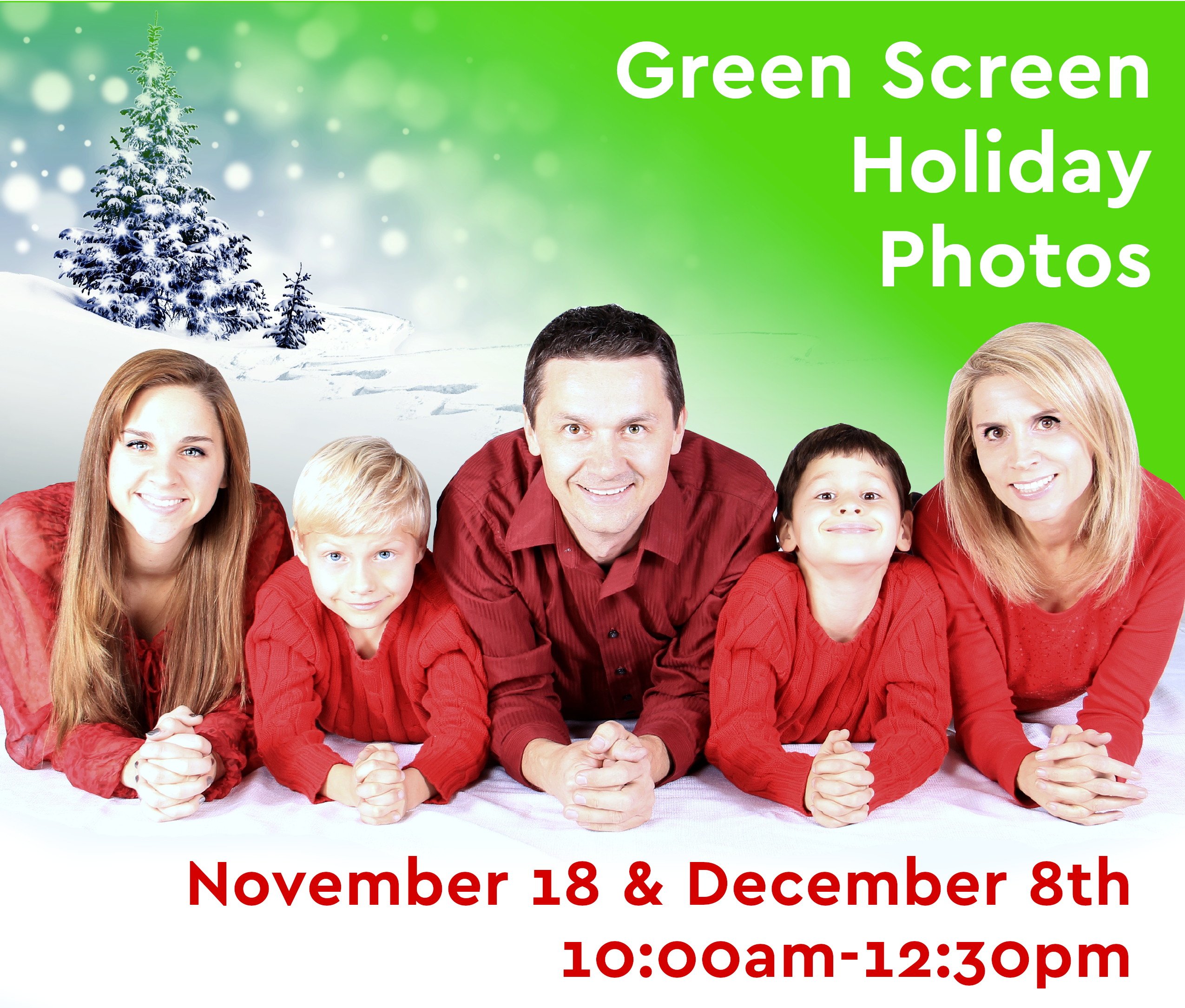 Socially Distanced Green Screen Holiday Photos