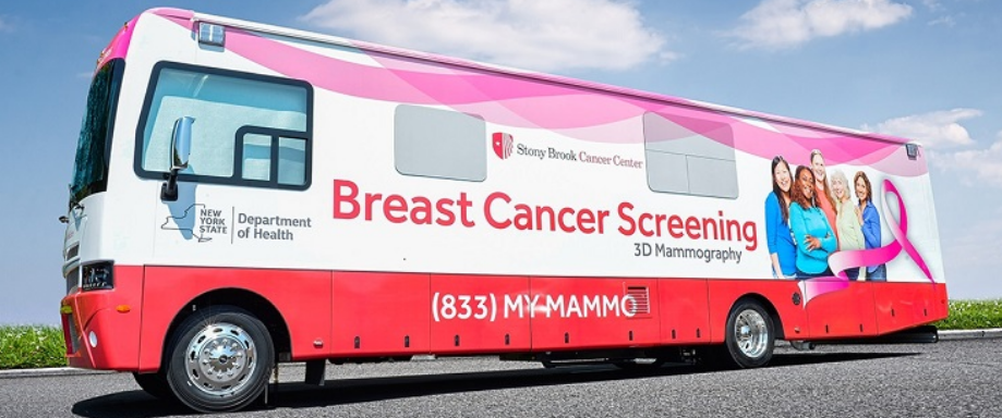 Picture of Stony Brook Cancer Center Mobile Mammography Van.