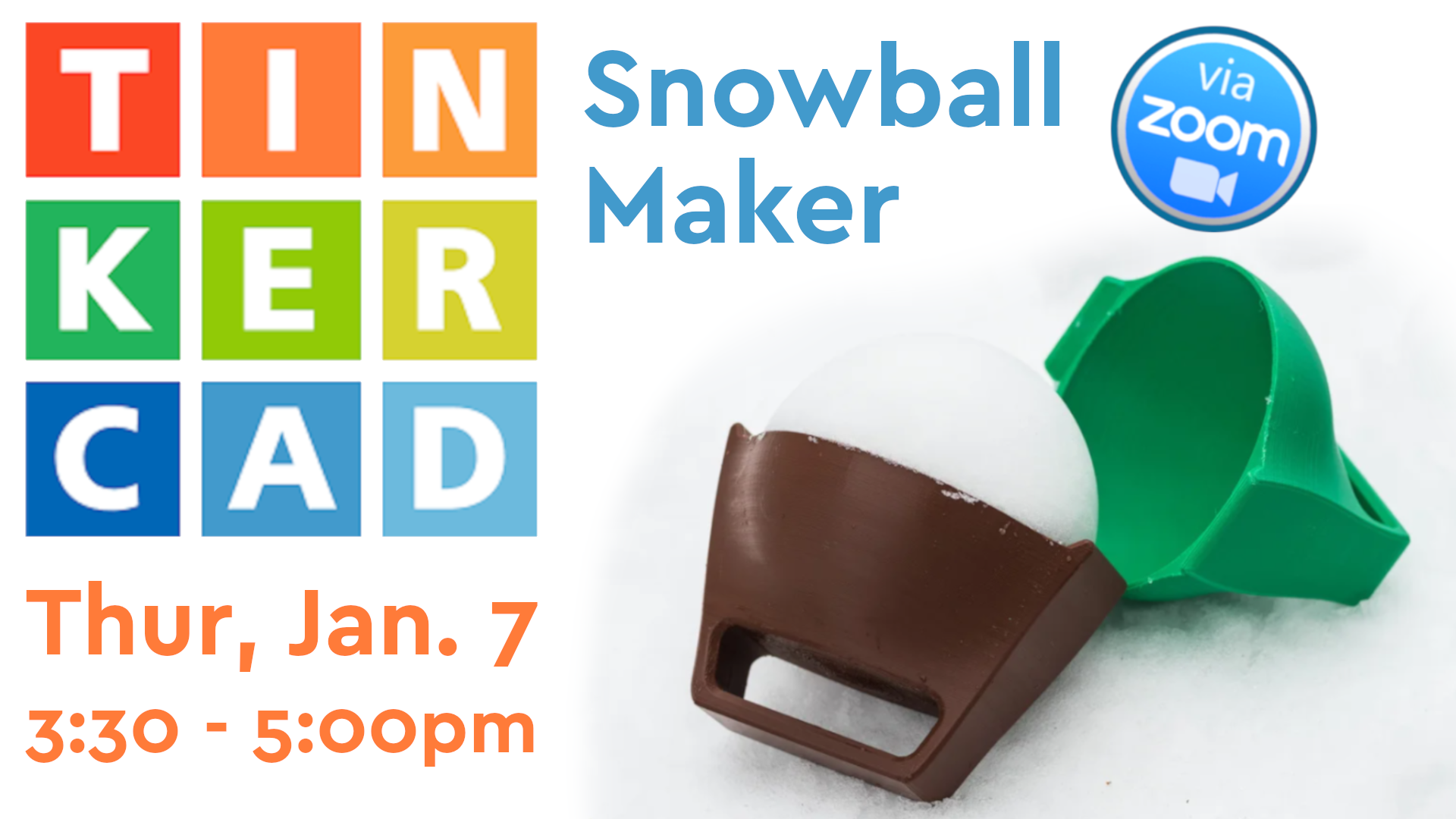 Tinker CAD snowball maker cover image