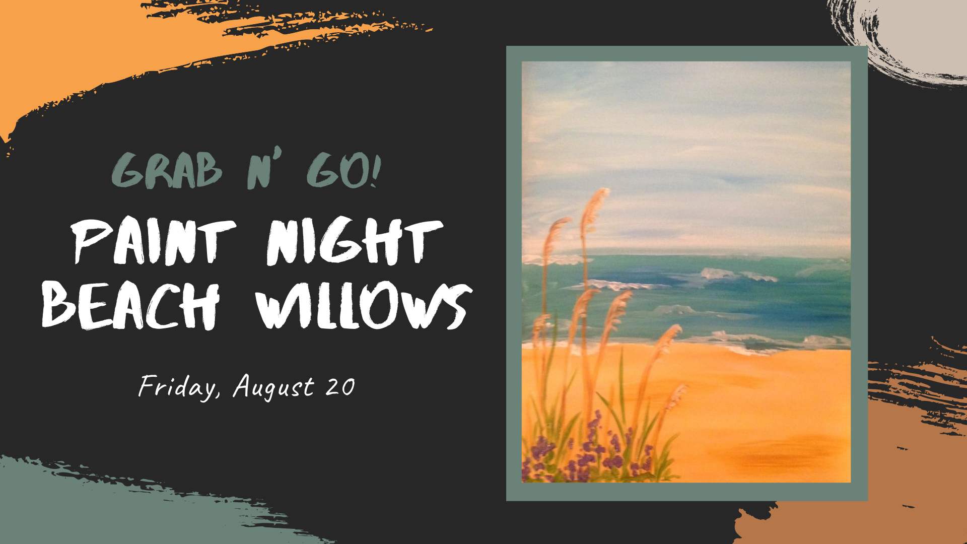 A sample of the Beach willow painting that will be created for this class.