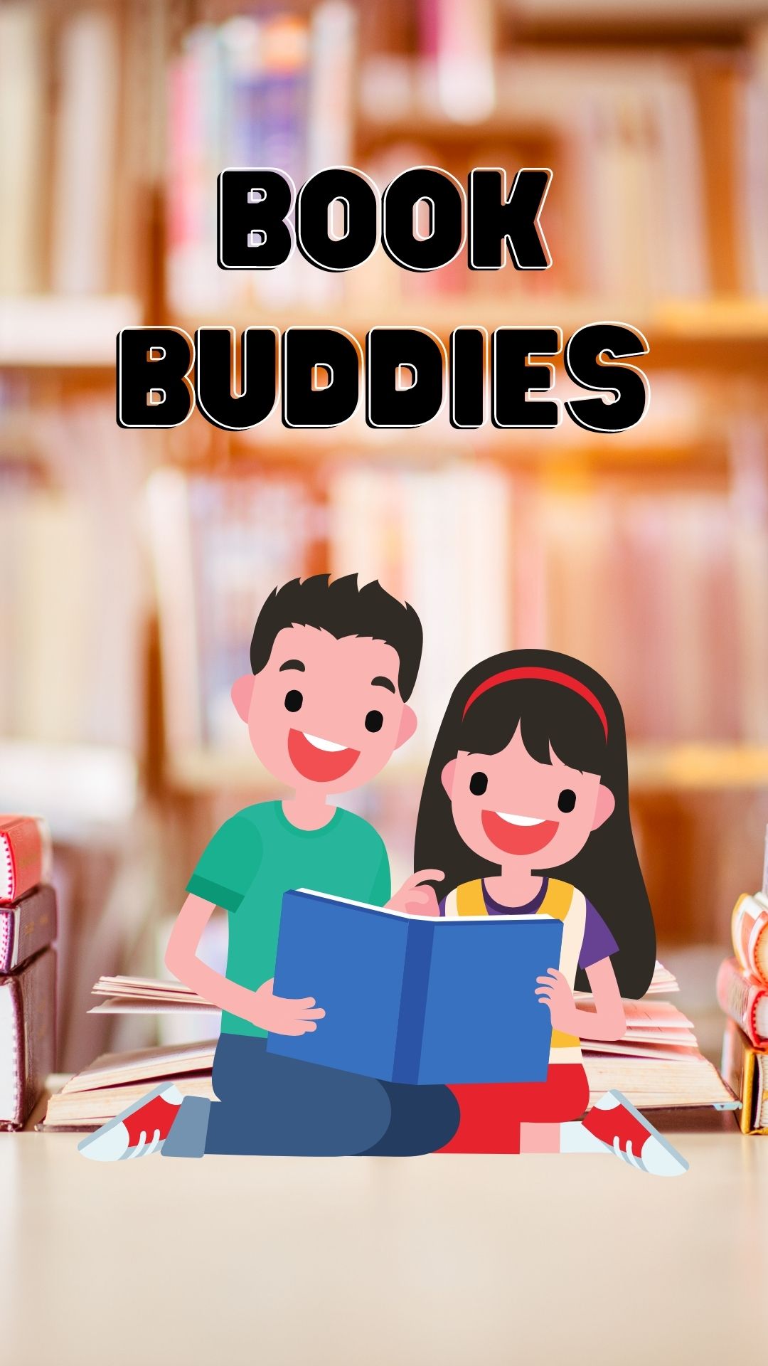 Title of program is Book Buddies with images of children and books