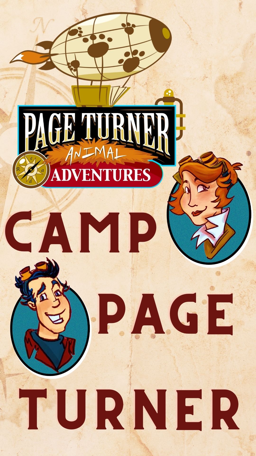 The title of program is Camp Page Turner with cartoon images and Camp Page Turner logo