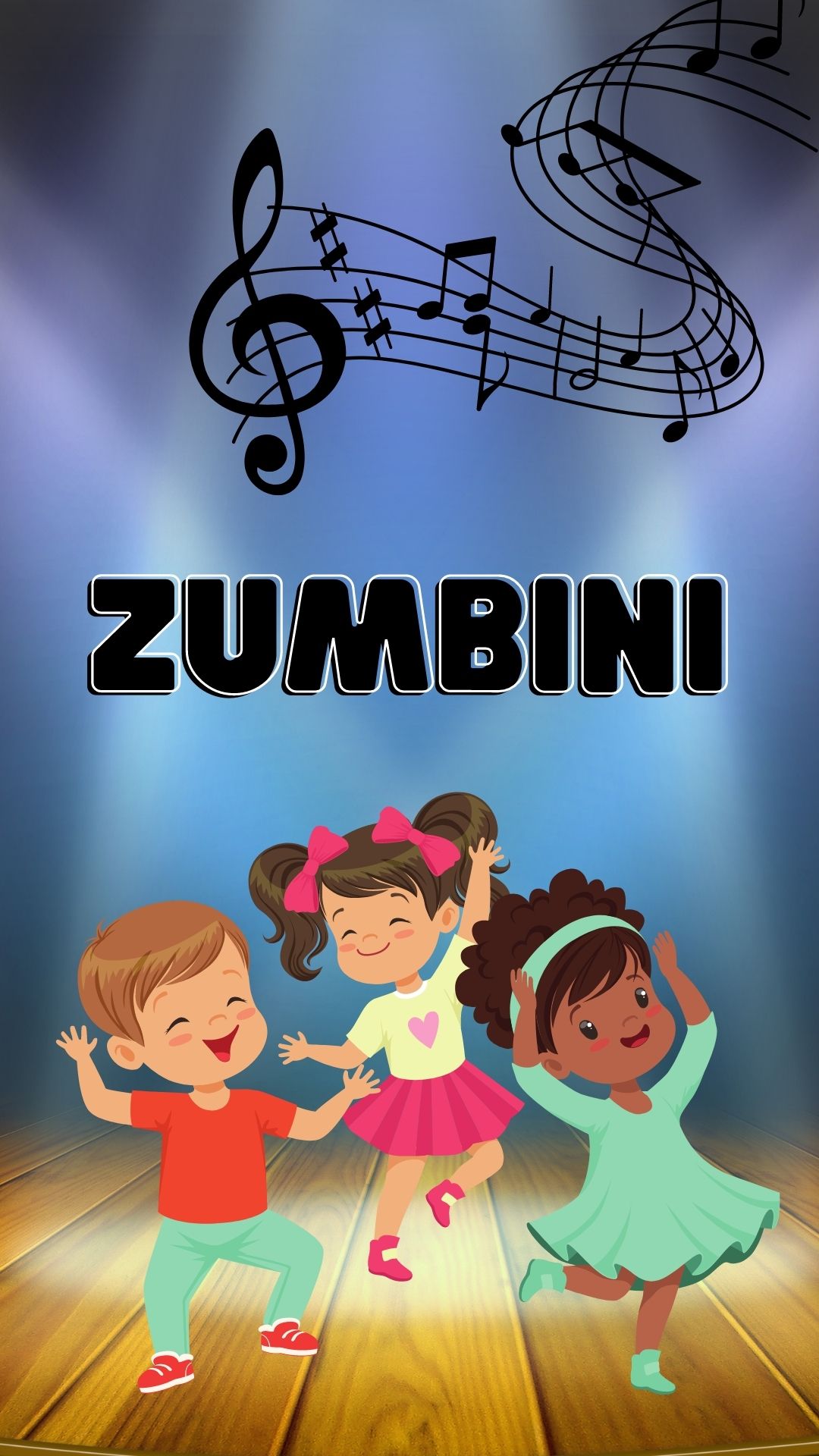 Program is called Zumbini with images of musical images and dancing children cartoons