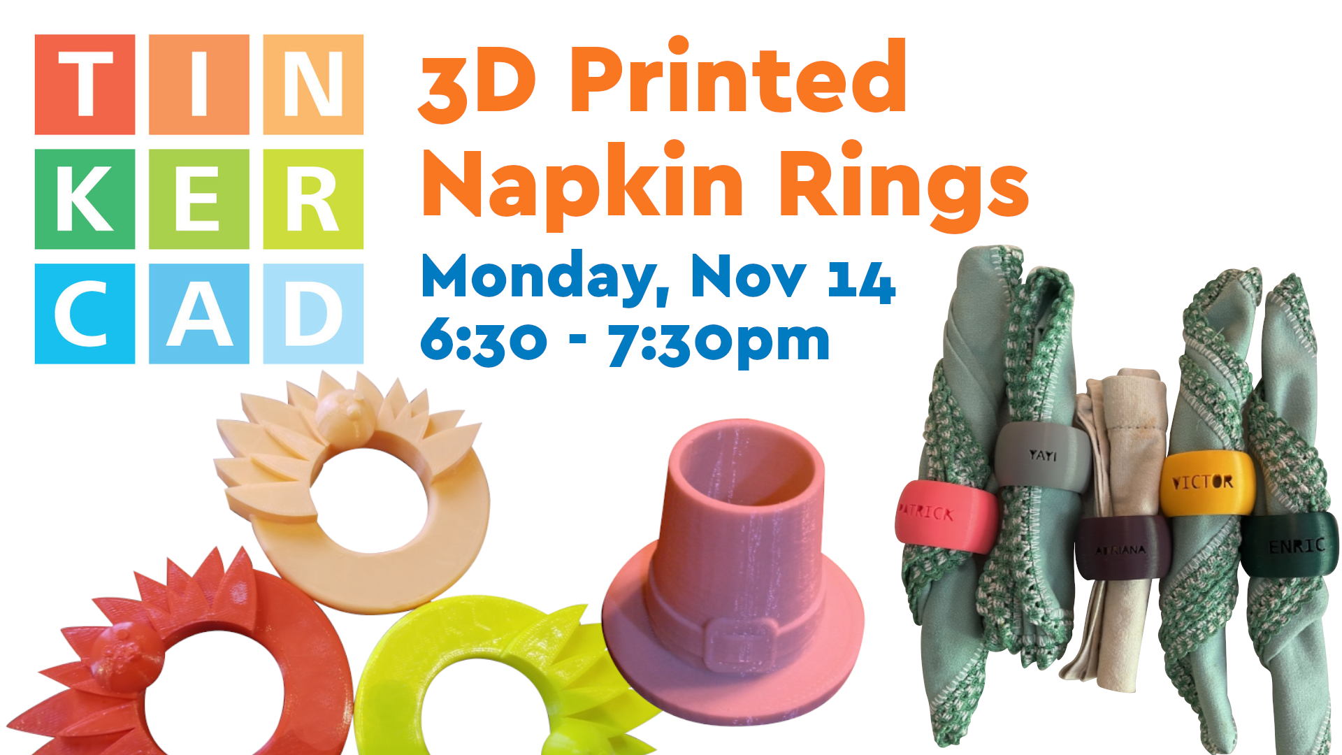 3D Printed Napkin Rings image