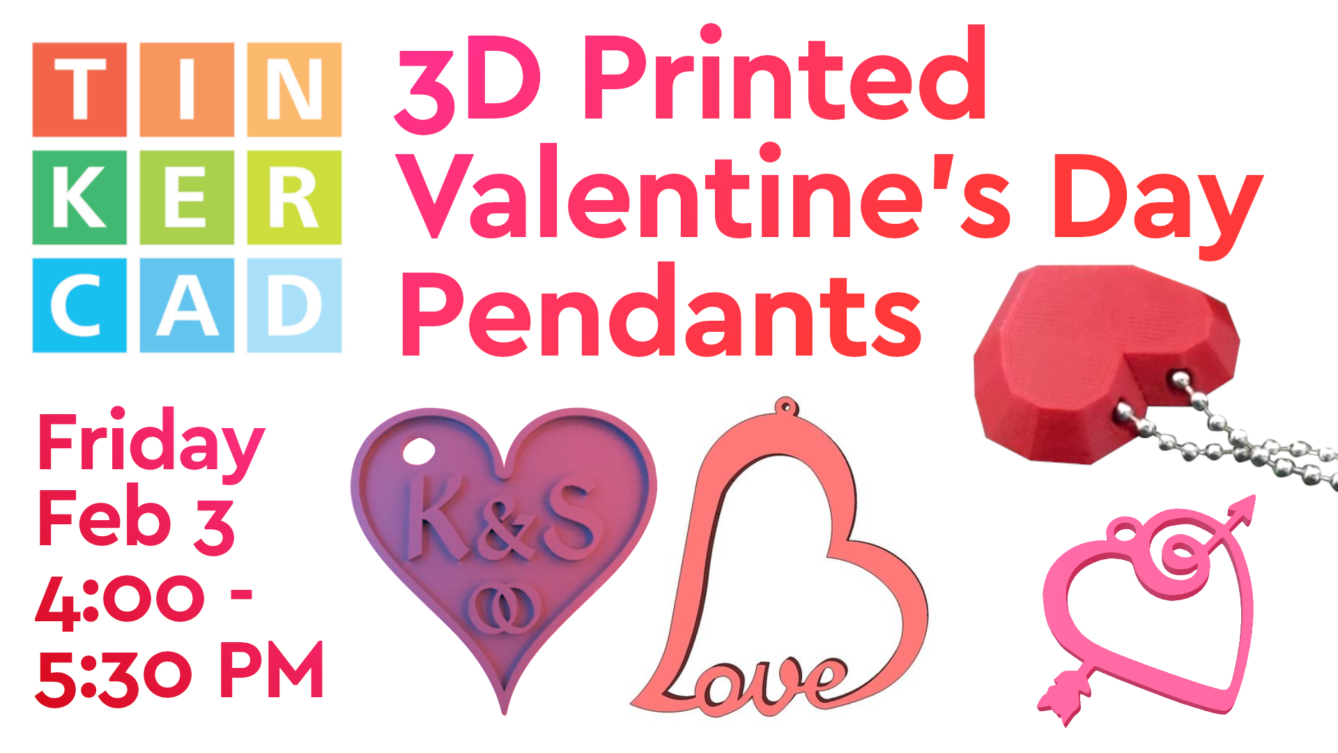 3D Printed Valentine's Day Pendants