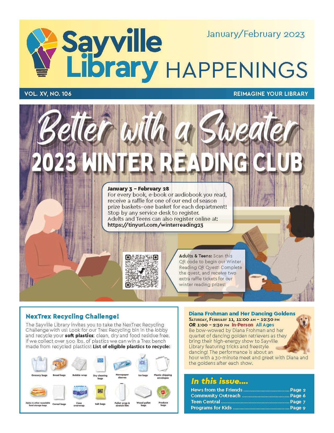 front page sayville library newsletter jan feb 2023