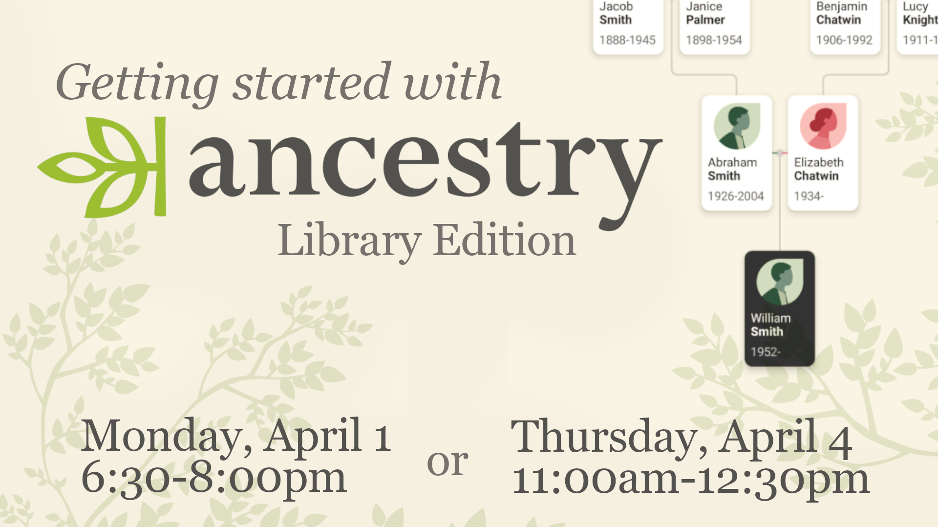 getting started with ancestry: library edition