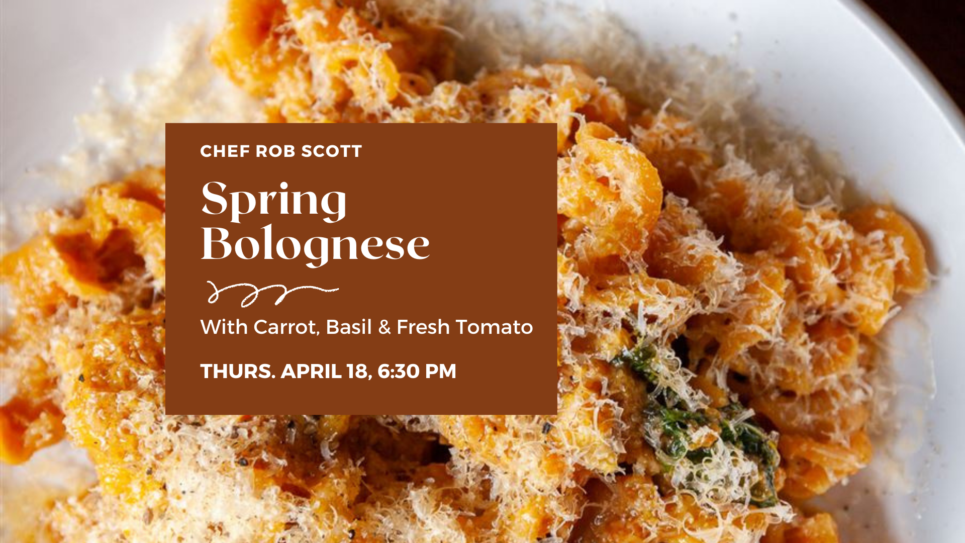 A bowl of spring bolognese over pasta