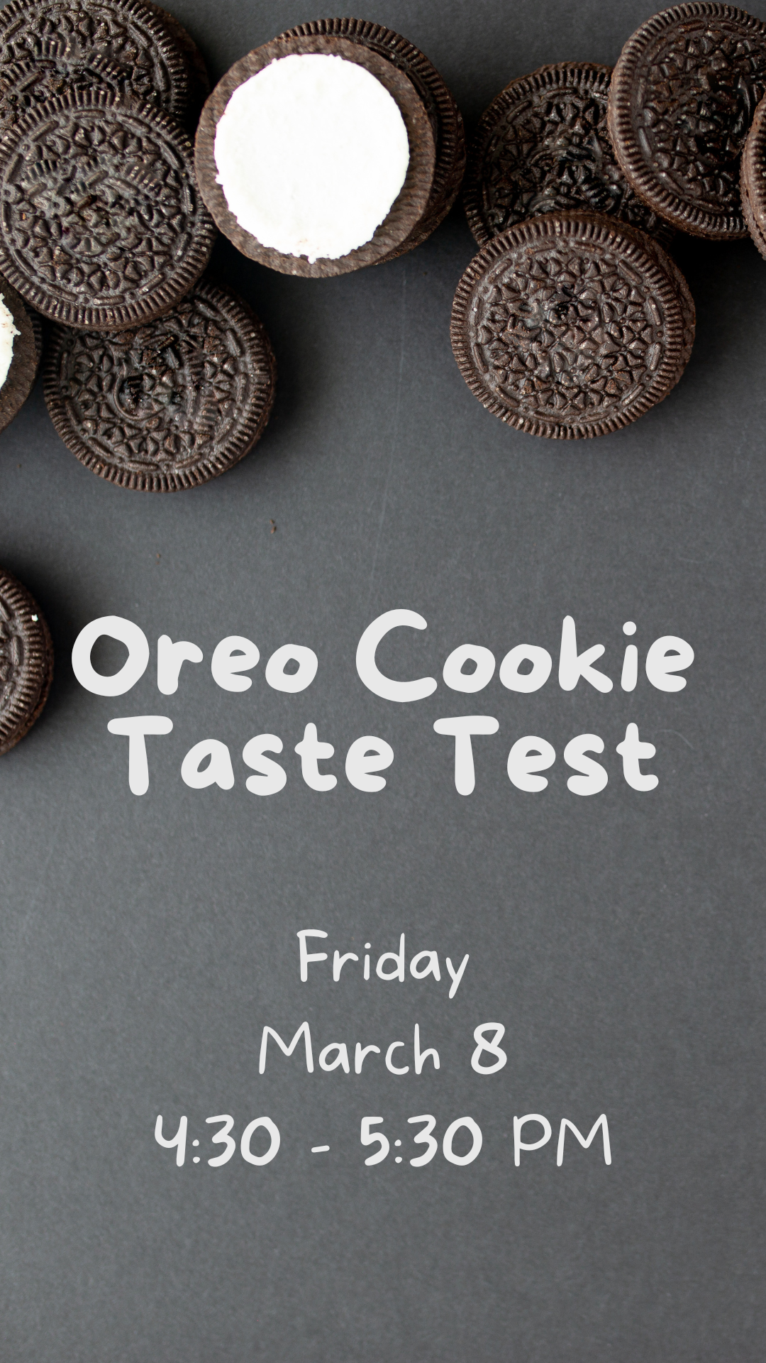 oreo cookies with program details