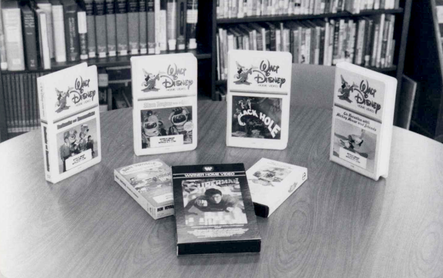 Video cassettes are introduced to the library