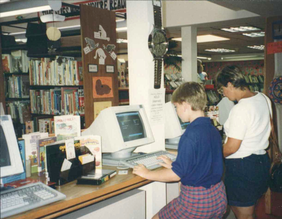 Patrons on computers