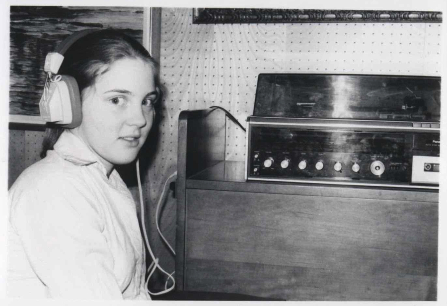 listening to a record. 1978