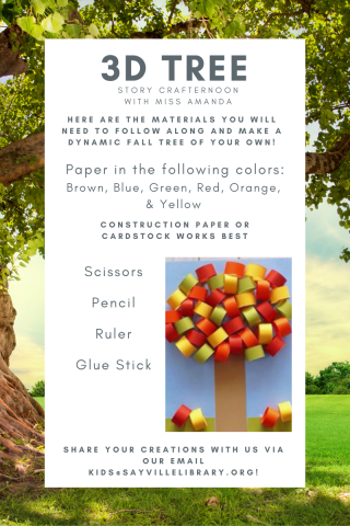 Photo of materials list and sample of craft