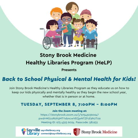 Flyer with cartoons of children and a teacher with the title of the program.