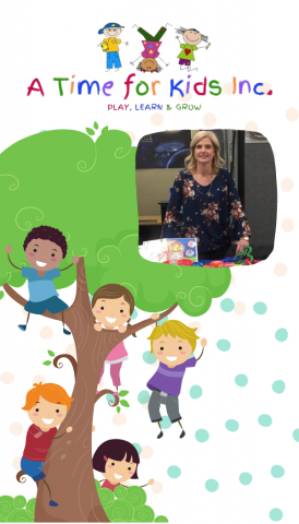 Title of the program A TIme for Kids with a picture of cartoon children in a tree.