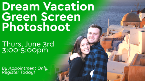 dream vacation green screen photoshoot image