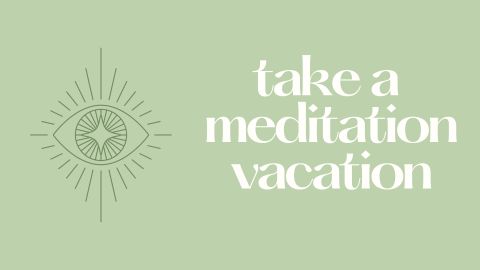 The title of the program next to a mandala symbol on a green background