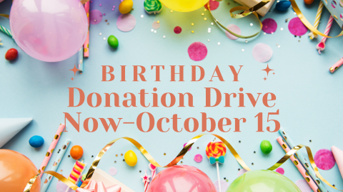 Birthday Donation Drive Graphic