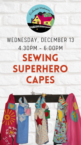 enchanted makeover logo, superhero capes and program details