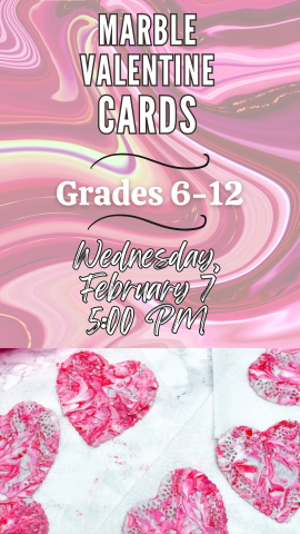 marble painted hearts with program details