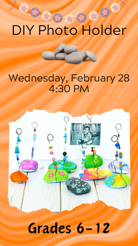 rock picture holders with program details