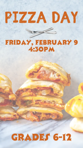 pizza pockets background with program details