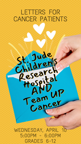 envelope held in woman's hands with hearts and program details