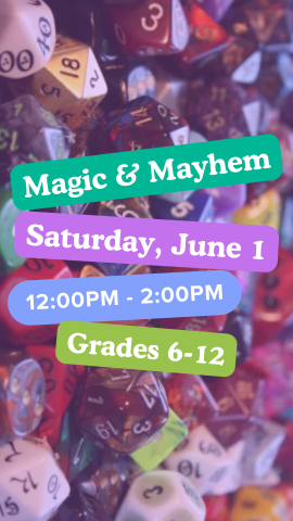 background of role playing gaming dice and program details