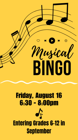 musical notes and program details