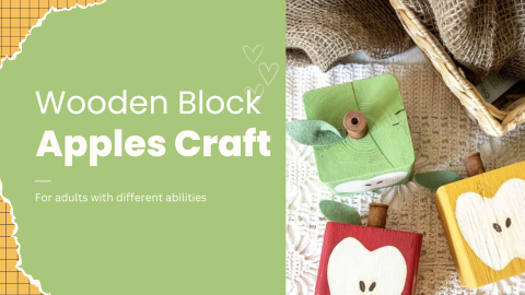 Wooden block apples painted in different colors