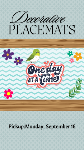 decorative placemat with program details