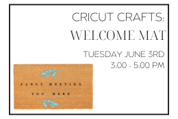 Welcome mat that says "fancy meeting you here" with a text description of the program