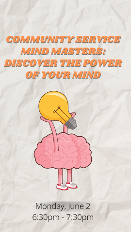 cartoon brain holding cartoon lightbulb with program details