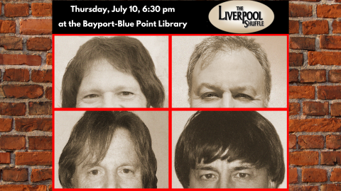 Portraits of the band in the style of a beatles album cover