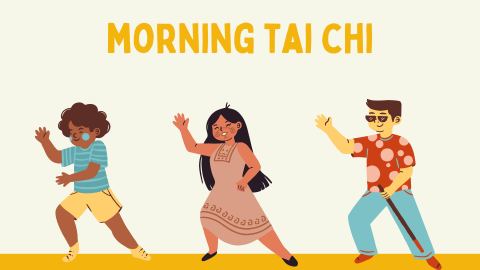 Cartoon images of people doing Tai Chi