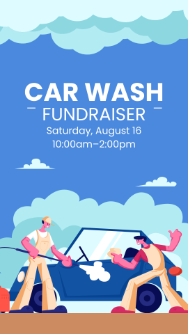 cartoon car wash and event details