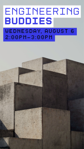 blocks in background with program details