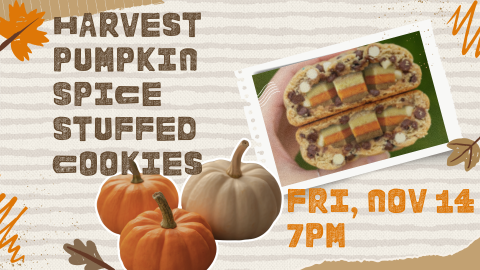 A pumpkin spice stuffed cookie