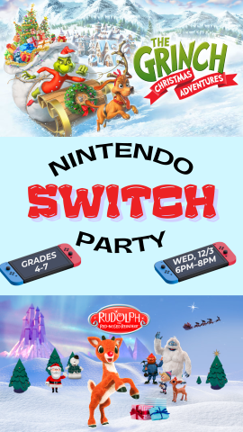 images from nintendo switch games: The Grinch and The Rudolph the Red Nosed Reindeer with program details