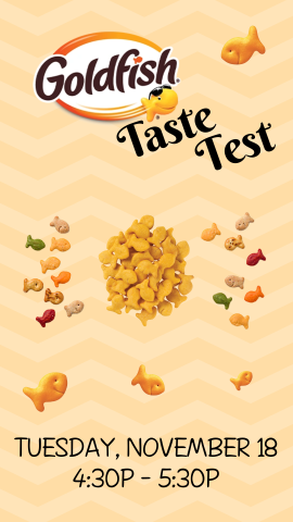 lots of goldfish (the snack) with program details