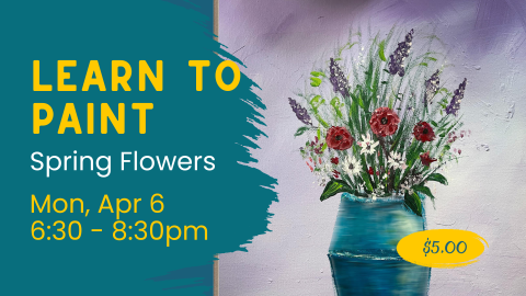 A painting of flowers in a vase