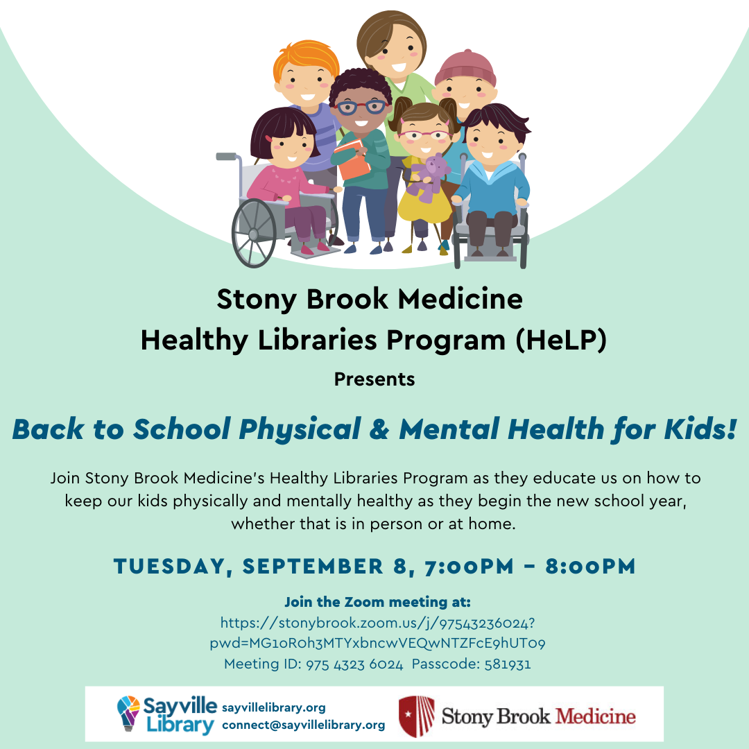 Flyer with cartoons of children and a teacher with the title of the program.