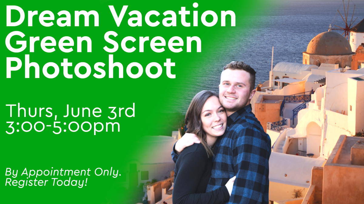 dream vacation green screen photoshoot image