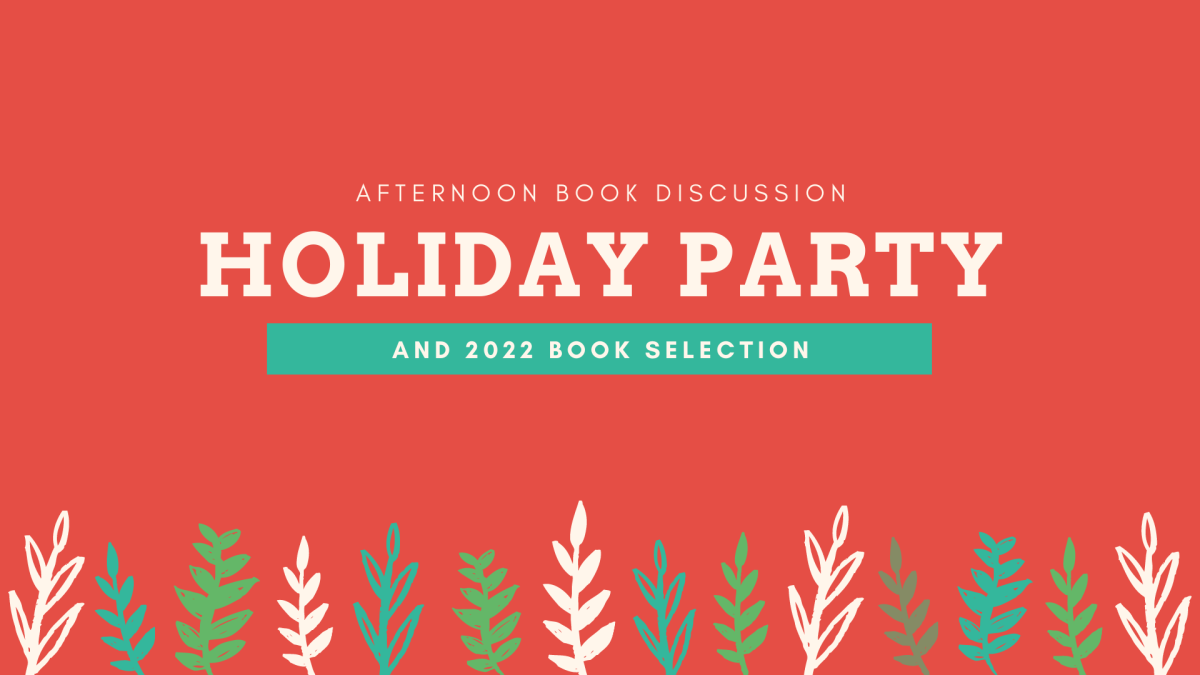 Red, white and green holiday garland graphics on a red background