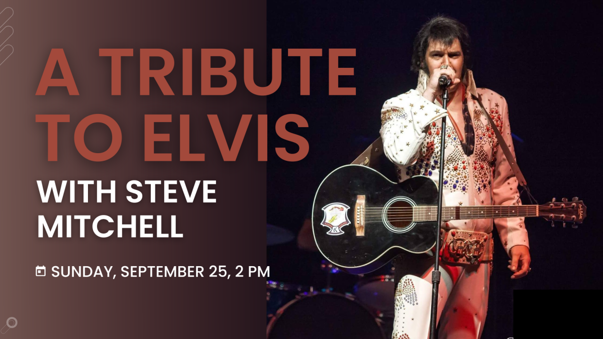 A photo of the performer performing as Elvis