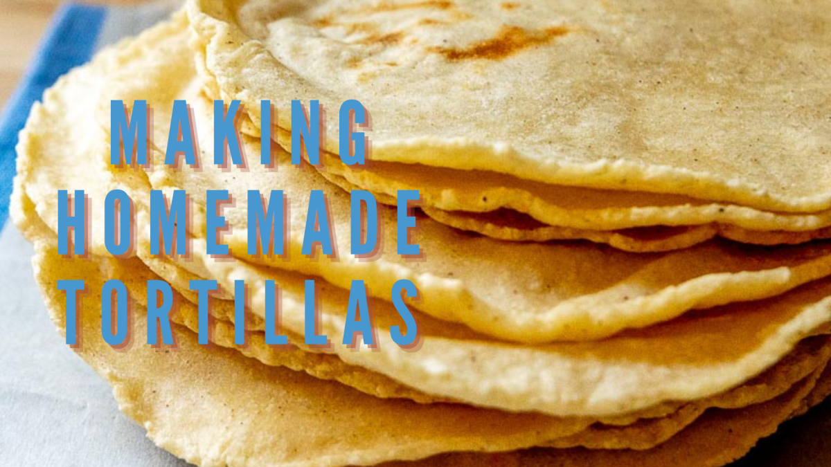 a close up photo of a stack of homemade corn tortillas