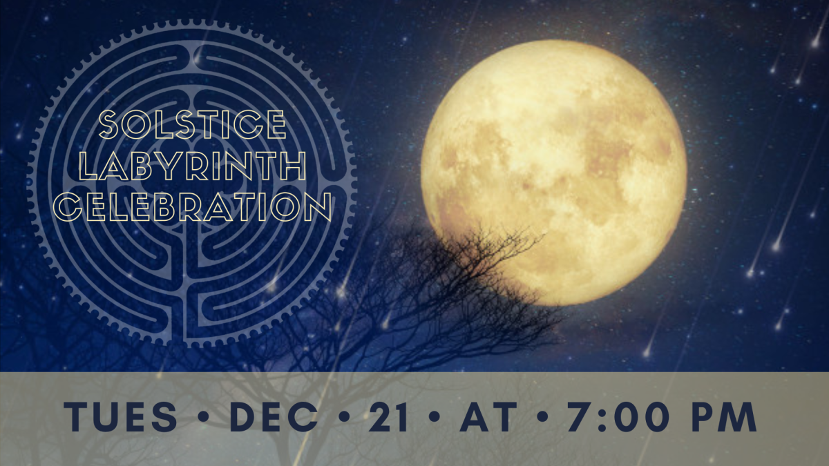 The full moon seen through bare branches of a tree