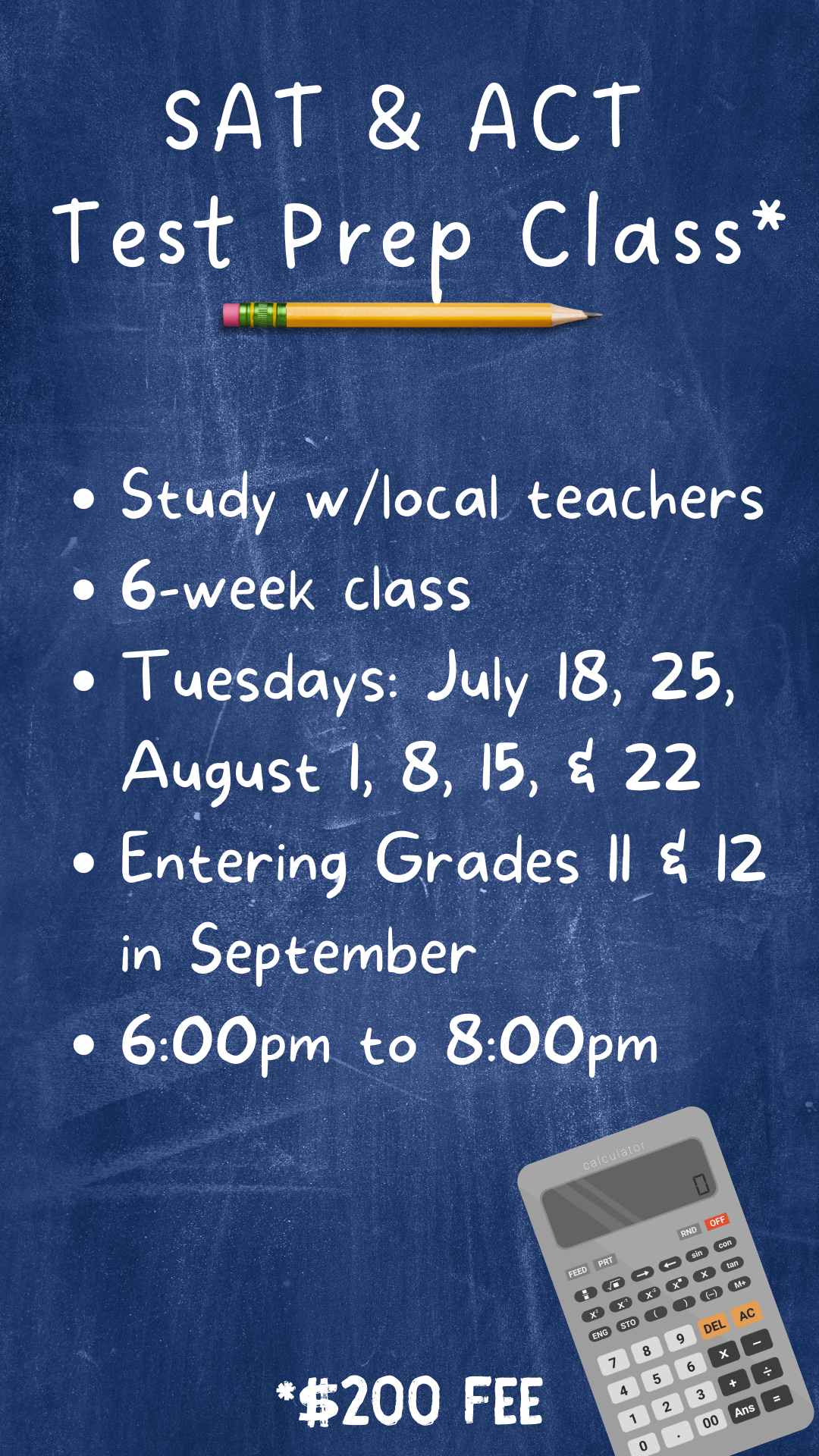 SAT/ACT prep class info