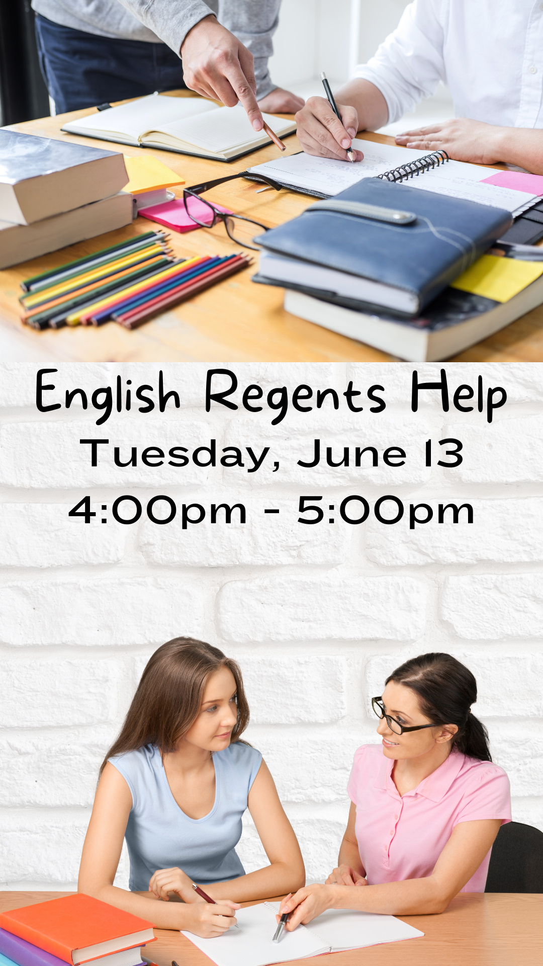 teacher helping student with the program details