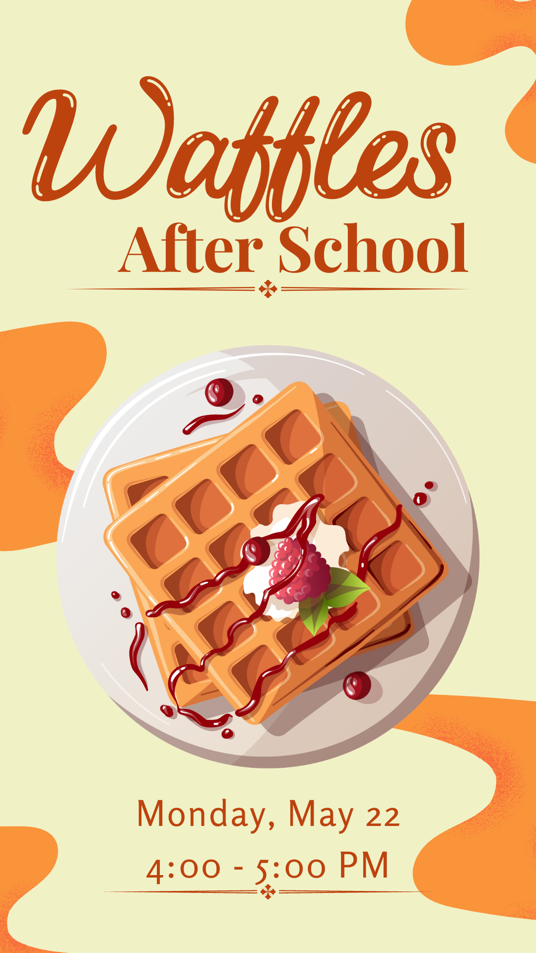 cartoon waffles and syrup